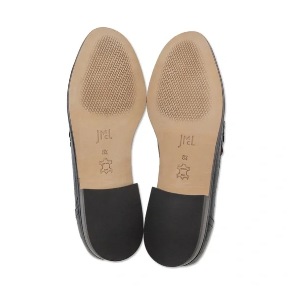 $278 J.MCLAUGHLIN BLACK CONCETTA CROC-EMBOSSED LEATHER PENNY LOAFERS NWT - Picture 8 of 8